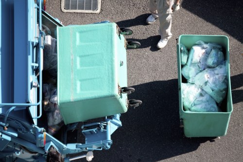 Household waste bins ready for collection